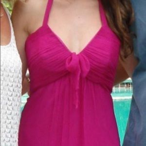 Magenta long halter top dress